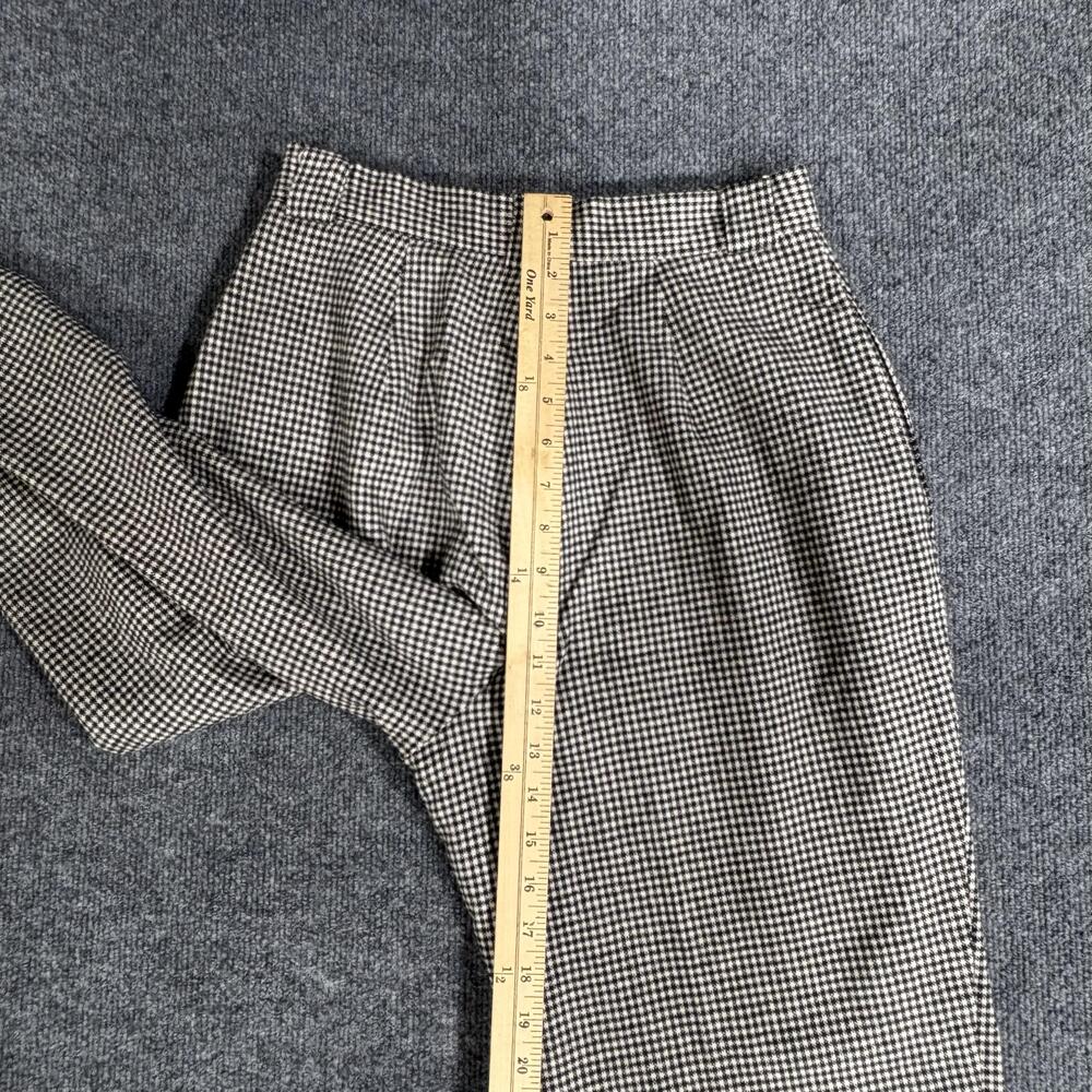 Vintage Savannah Petites Pants Womens Small Houndstooth Pleated Wool Trouser Y2K - Picture 11 of 12